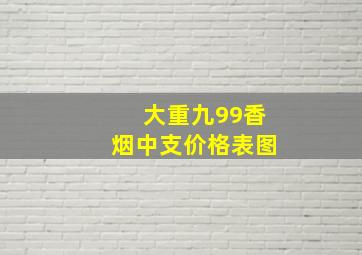 大重九99香烟中支价格表图