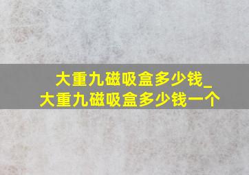 大重九磁吸盒多少钱_大重九磁吸盒多少钱一个