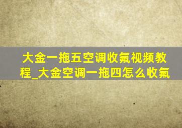 大金一拖五空调收氟视频教程_大金空调一拖四怎么收氟