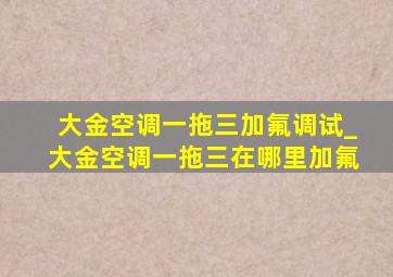 大金空调一拖三加氟调试_大金空调一拖三在哪里加氟