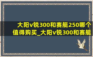 大阳v锐300和赛艇250哪个值得购买_大阳v锐300和赛艇250哪个好