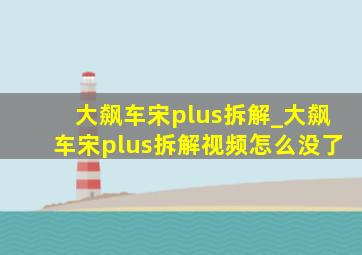 大飙车宋plus拆解_大飙车宋plus拆解视频怎么没了