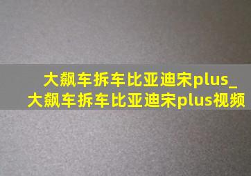 大飙车拆车比亚迪宋plus_大飙车拆车比亚迪宋plus视频