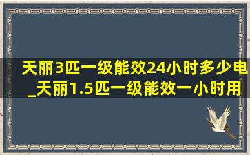 天丽3匹一级能效24小时多少电_天丽1.5匹一级能效一小时用几度电