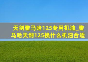 天剑雅马哈125专用机油_雅马哈天剑125换什么机油合适