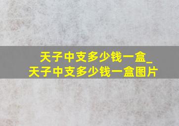 天子中支多少钱一盒_天子中支多少钱一盒图片