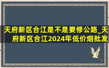 天府新区合江是不是要修公路_天府新区合江2024年(低价烟批发网)规划
