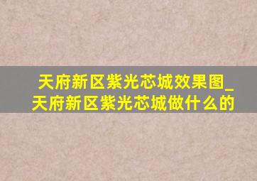 天府新区紫光芯城效果图_天府新区紫光芯城做什么的