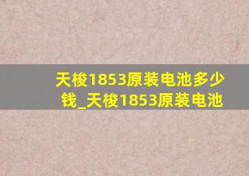 天梭1853原装电池多少钱_天梭1853原装电池