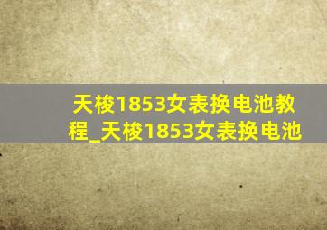 天梭1853女表换电池教程_天梭1853女表换电池