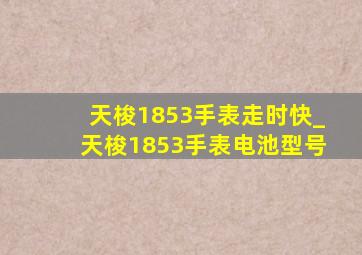 天梭1853手表走时快_天梭1853手表电池型号