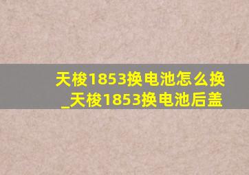 天梭1853换电池怎么换_天梭1853换电池后盖