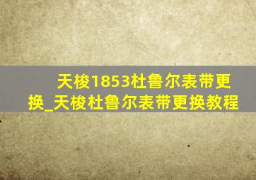 天梭1853杜鲁尔表带更换_天梭杜鲁尔表带更换教程