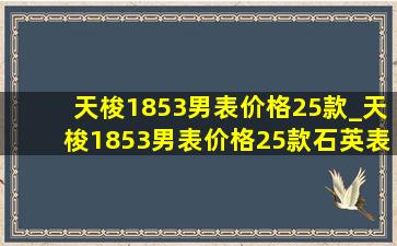 天梭1853男表价格25款_天梭1853男表价格25款石英表二手