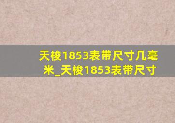 天梭1853表带尺寸几毫米_天梭1853表带尺寸