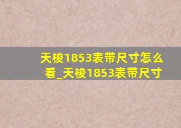 天梭1853表带尺寸怎么看_天梭1853表带尺寸