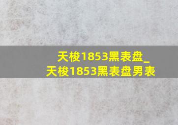 天梭1853黑表盘_天梭1853黑表盘男表