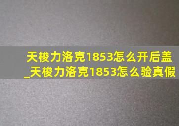 天梭力洛克1853怎么开后盖_天梭力洛克1853怎么验真假