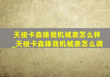 天梭卡森臻我机械表怎么样_天梭卡森臻我机械表怎么调