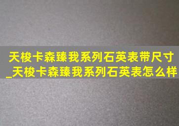 天梭卡森臻我系列石英表带尺寸_天梭卡森臻我系列石英表怎么样