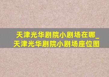 天津光华剧院小剧场在哪_天津光华剧院小剧场座位图