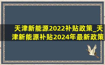天津新能源2022补贴政策_天津新能源补贴2024年最新政策