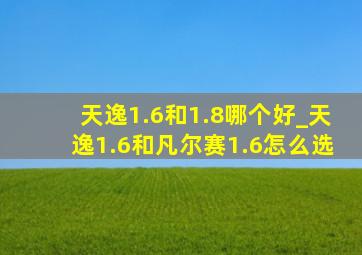 天逸1.6和1.8哪个好_天逸1.6和凡尔赛1.6怎么选