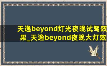 天逸beyond灯光夜晚试驾效果_天逸beyond夜晚大灯效果