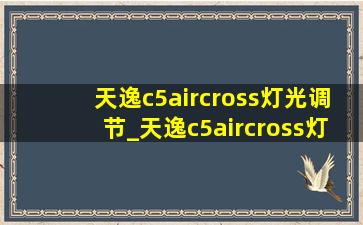 天逸c5aircross灯光调节_天逸c5aircross灯光使用