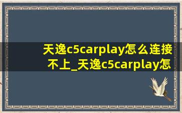 天逸c5carplay怎么连接不上_天逸c5carplay怎么连接
