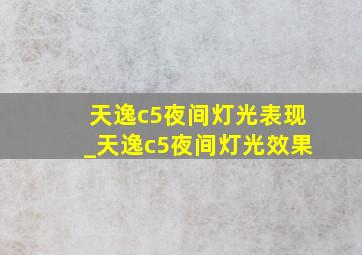 天逸c5夜间灯光表现_天逸c5夜间灯光效果