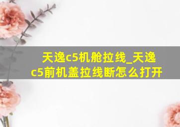 天逸c5机舱拉线_天逸c5前机盖拉线断怎么打开