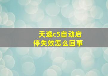 天逸c5自动启停失效怎么回事