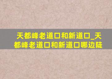 天都峰老道口和新道口_天都峰老道口和新道口哪边陡