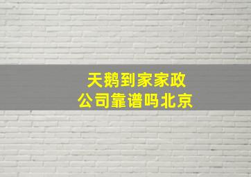 天鹅到家家政公司靠谱吗北京