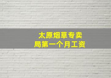 太原烟草专卖局第一个月工资