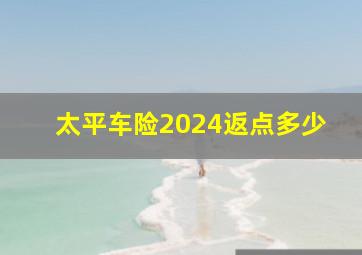 太平车险2024返点多少