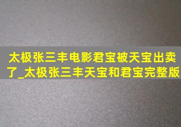 太极张三丰电影君宝被天宝出卖了_太极张三丰天宝和君宝完整版