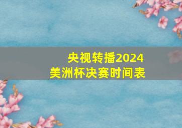 央视转播2024美洲杯决赛时间表