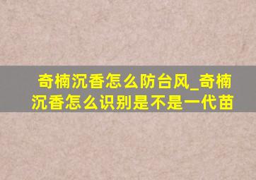 奇楠沉香怎么防台风_奇楠沉香怎么识别是不是一代苗