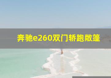 奔驰e260双门轿跑敞篷