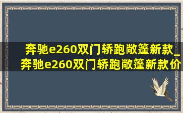 奔驰e260双门轿跑敞篷新款_奔驰e260双门轿跑敞篷新款价格