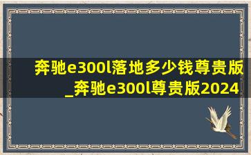 奔驰e300l落地多少钱尊贵版_奔驰e300l尊贵版2024款