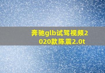 奔驰glb试驾视频2020款陈震2.0t