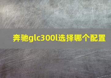 奔驰glc300l选择哪个配置