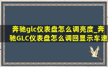 奔驰glc仪表盘怎么调亮度_奔驰GLC仪表盘怎么调回显示车速