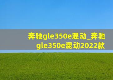 奔驰gle350e混动_奔驰gle350e混动2022款