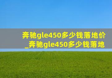 奔驰gle450多少钱落地价_奔驰gle450多少钱落地