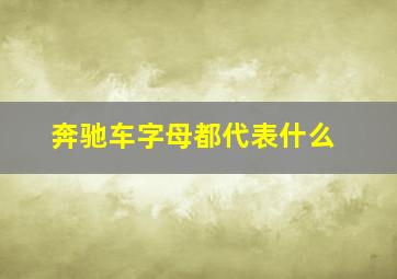 奔驰车字母都代表什么