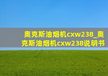 奥克斯油烟机cxw238_奥克斯油烟机cxw238说明书